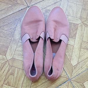 Frye Leather Peach Coral Casual Slip On Tennis Shoes